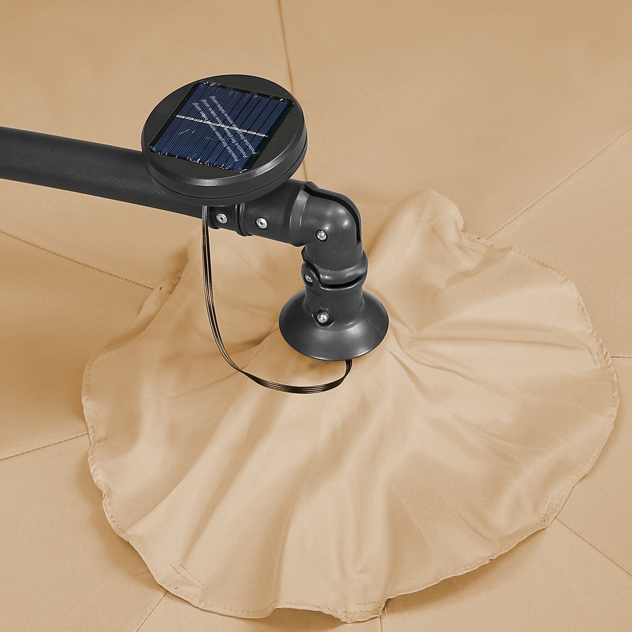 10 Ft. Solar Power Lighted Patio Umbrella with Base Stand