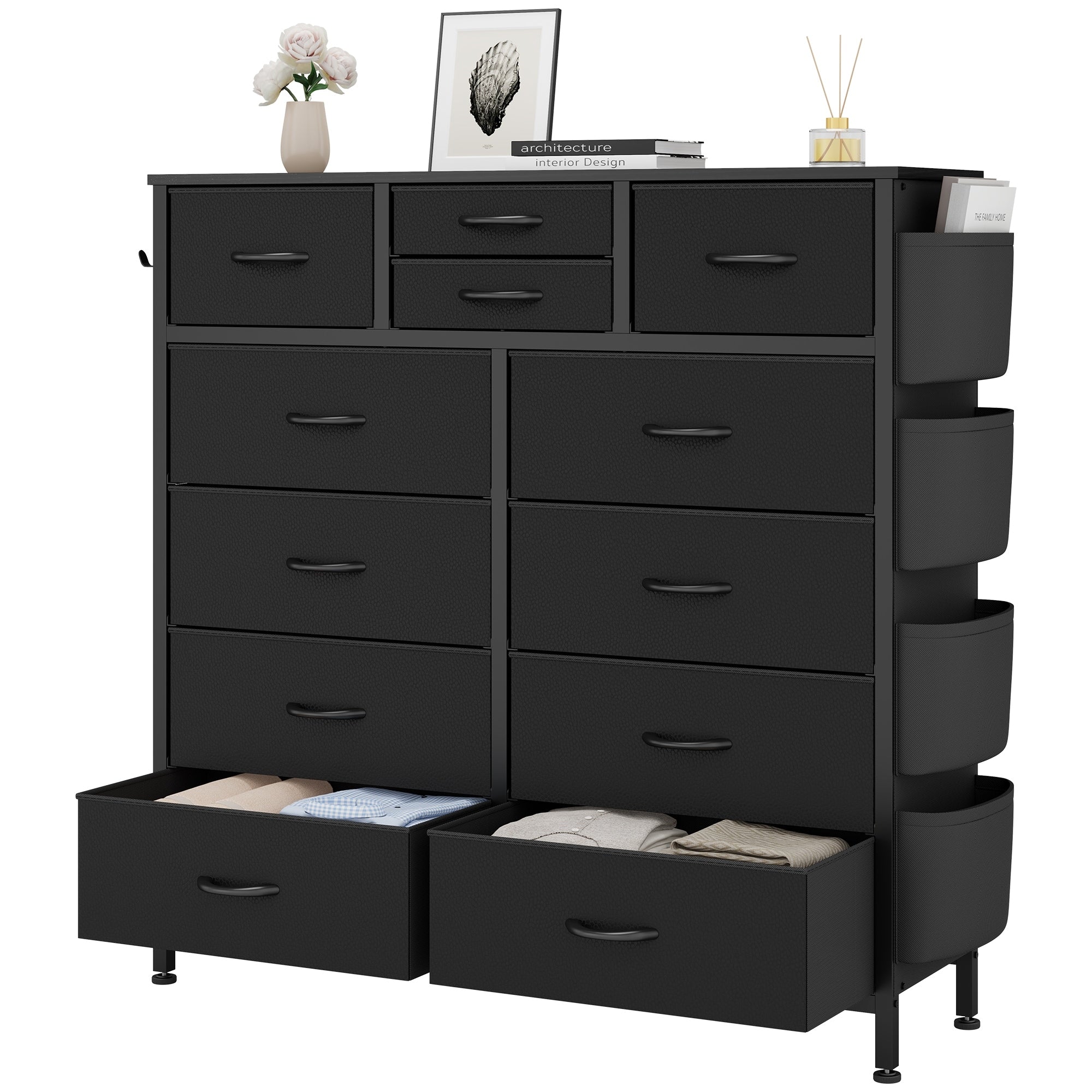 12 Drawer Dresser Fabric Tall Dressers for Bedroom Chest of Drawers