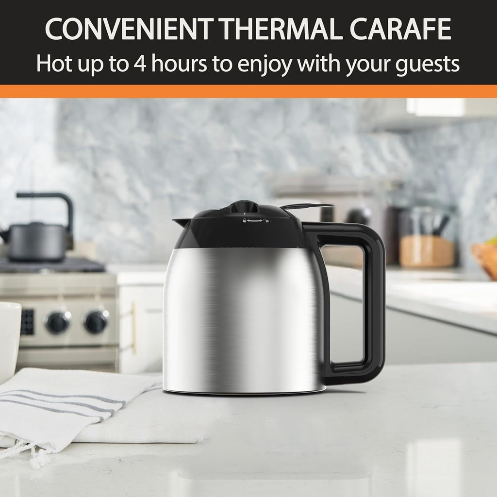 14-Cup Programmable Coffee Maker, Stainless Carafe, 3 Brew Strengths, 24H Timer, 4H Keep Warm