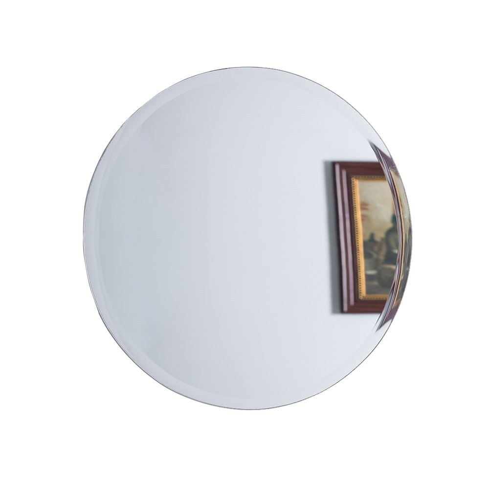 22 Round Frameless Bathroom Vanity Mirror - Mirrored Glass - 22 in.