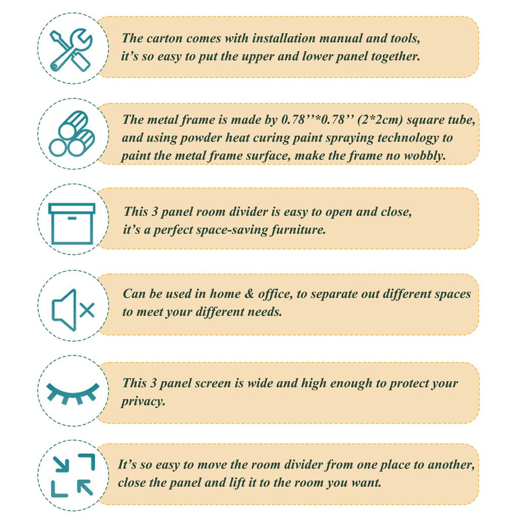 3 Panel Room Dividers and Folding Privacy Screen Natural Wooden Room Partitions 6ft Wall Divider for Room Separation