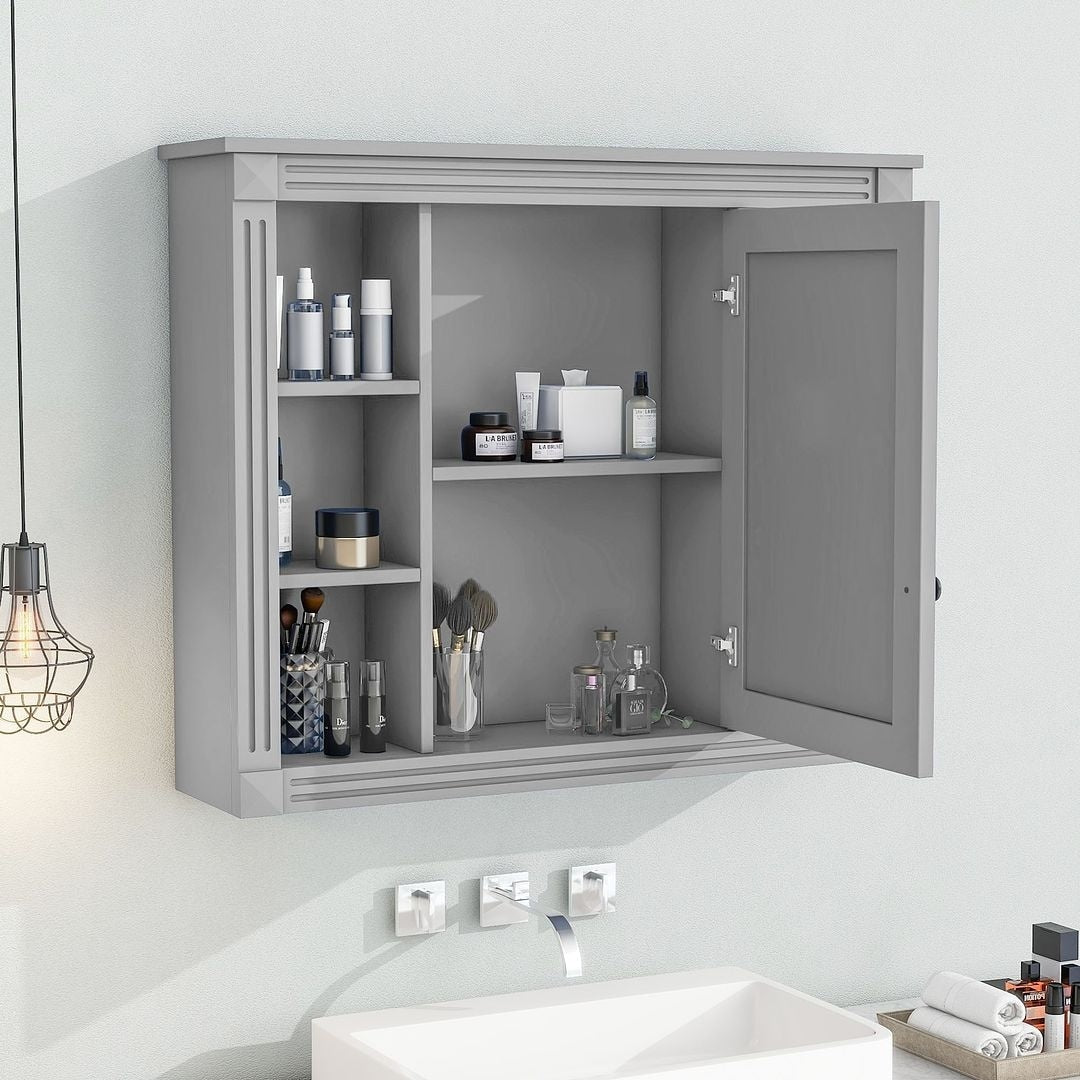 36'' Modern Bathroom Vanity with Top Sink and Mirror Cabinet,2 Doors and 2 Drawers