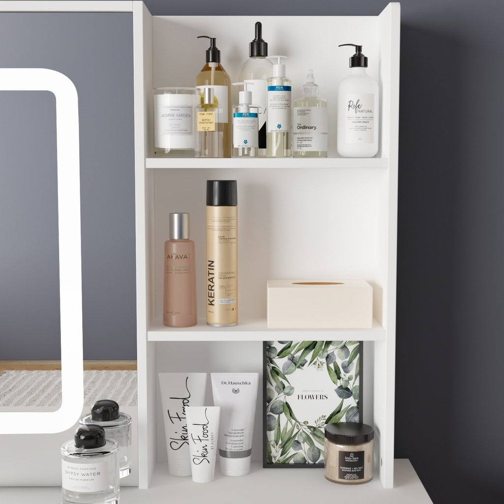 39.4'' W Dresser Makeup Vanity Set with Stool and Mirror Room