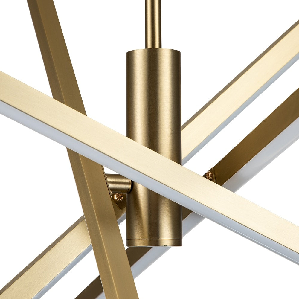 Black/ Gold Modern Aluminum LED Chandelier Linear Sputnik Ceiling Pendant Light for Living/ Dining Room/ Kitchen