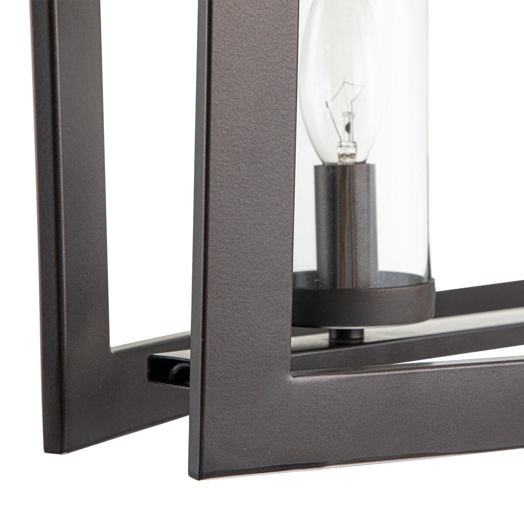 5-Light Mid-Century Modern Industrial Linear Kitchen Island Pendant Vintage Rectangle Glass Chandelier