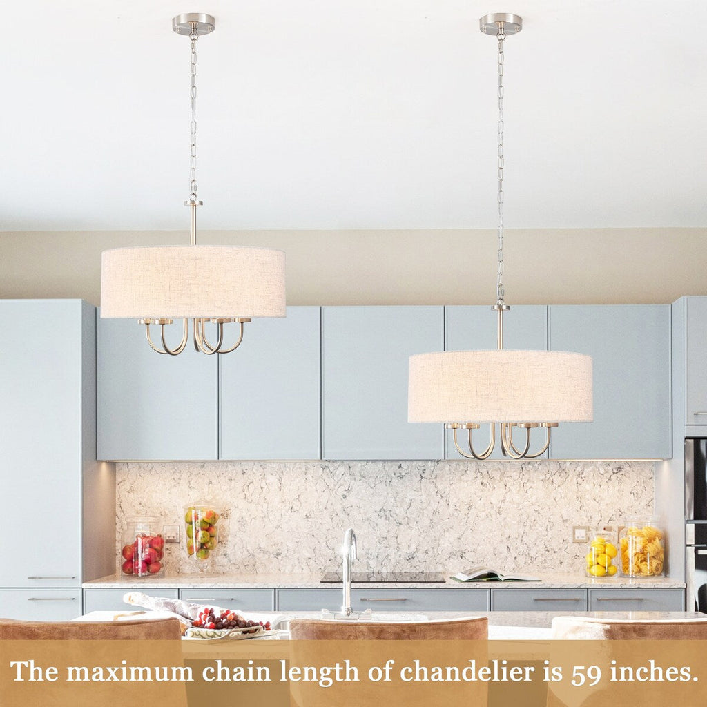 5-Light Modern Semi Flush Mount Ceiling Light for Dining Room Bedrooms Living Room - N/A