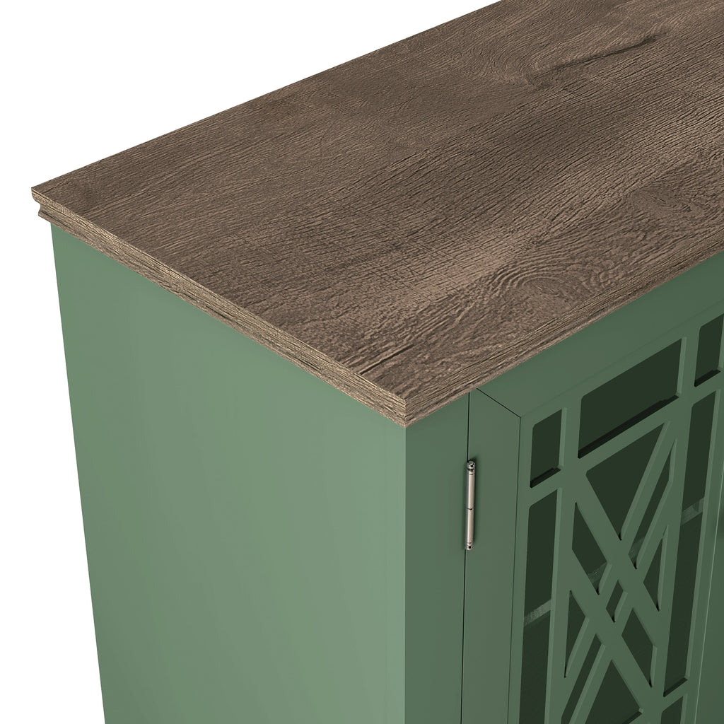 63 Vintage Style Wood Kitchen Accent Buffet Sideboard Cabinet - 63 in Width