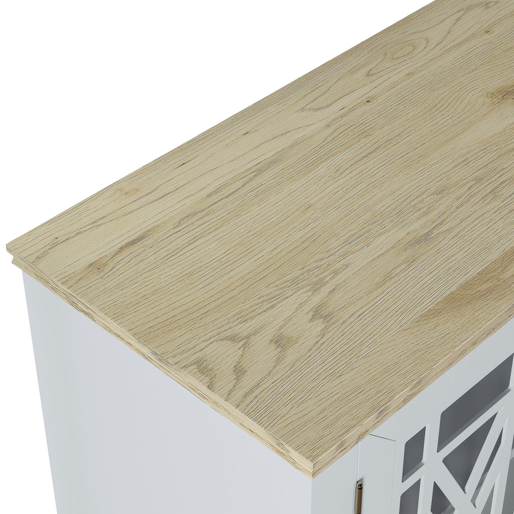 63 Vintage Style Wood Kitchen Accent Buffet Sideboard Cabinet - 63 in Width