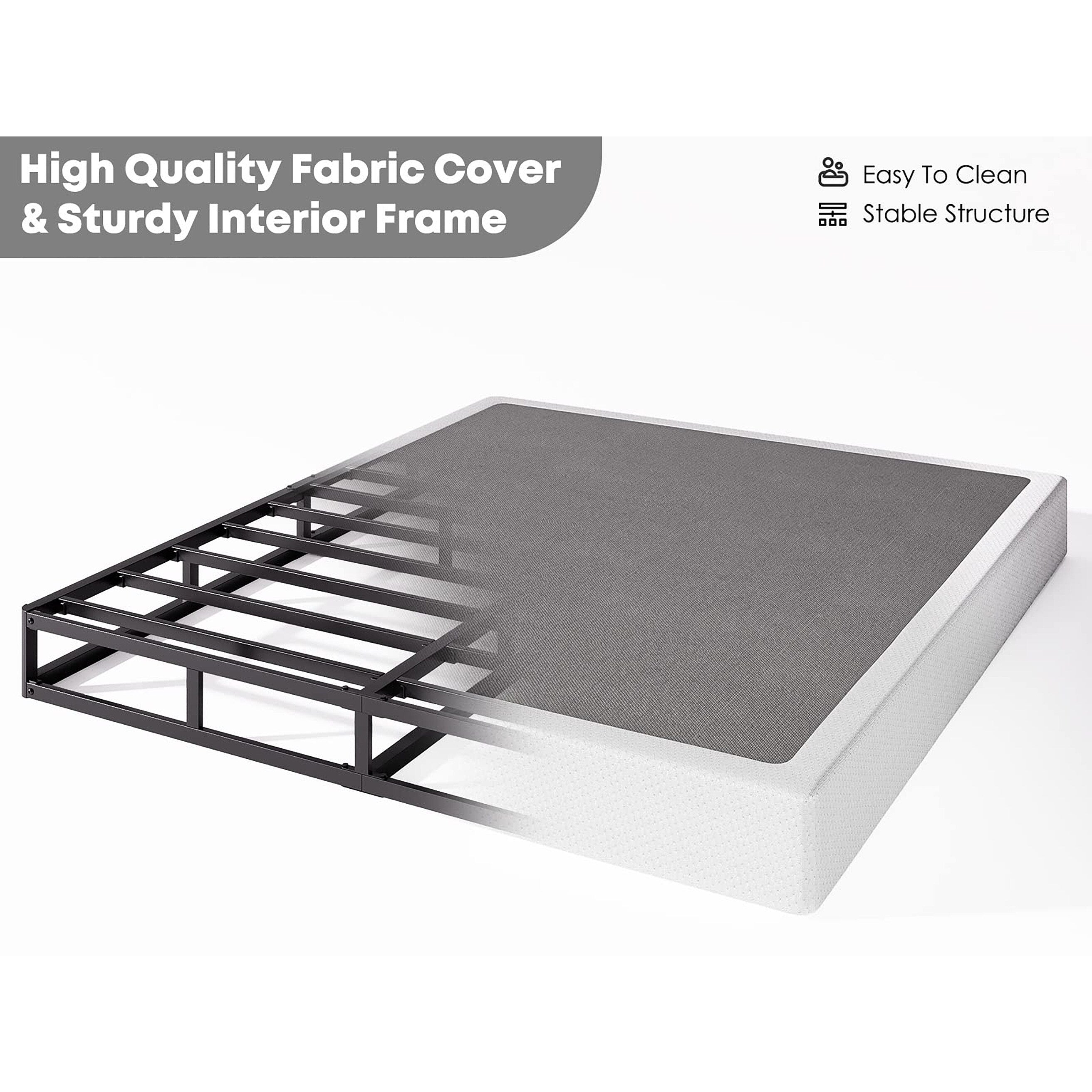 FSCHOS 7 Inch Metal Box Spring, Basics Mattress Foundation, No Legs