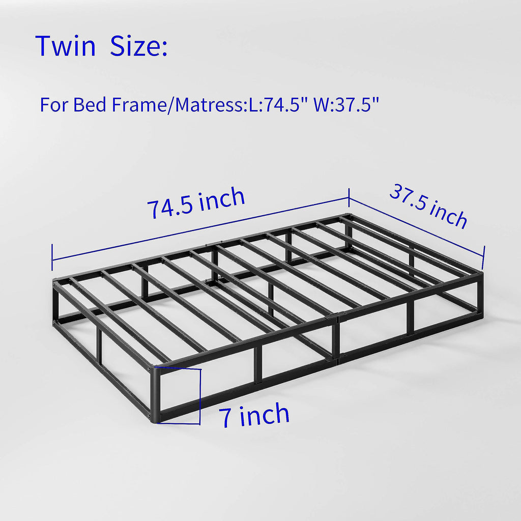 FSCHOS 7 Inch Metal Box Spring, Basics Mattress Foundation, No Legs