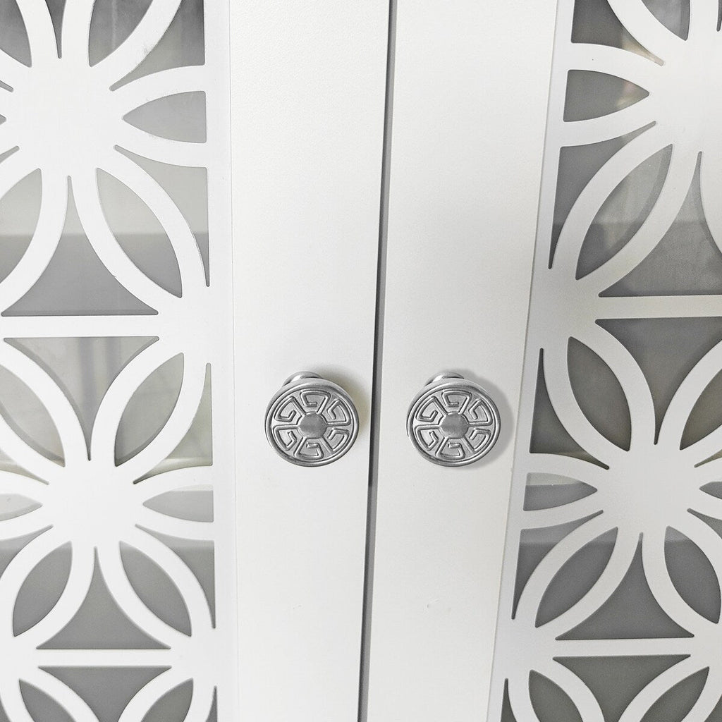 70 in. Rustic Decorative Floral Door TV Stand for up to 80 TVs