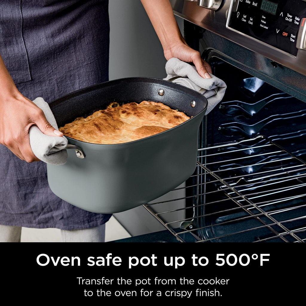 8.5 Quart Multi-Cooker, with 8-in-1 Slow Cooker, Dutch Oven, Steamer, Glass Lid, Integrated Spoon, Oven Safe Pot to 500°F
