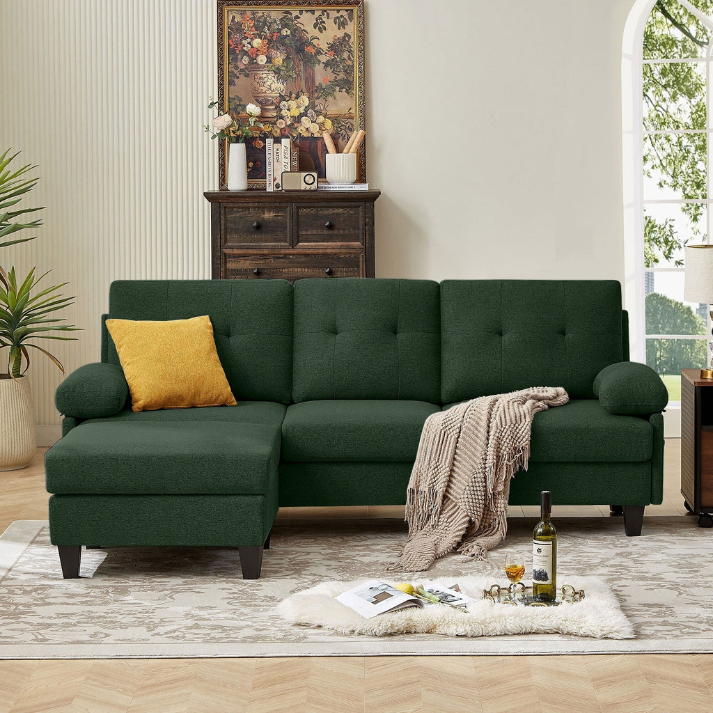86.22 L Shaped Sectional Sofa with Side Storage Pockets