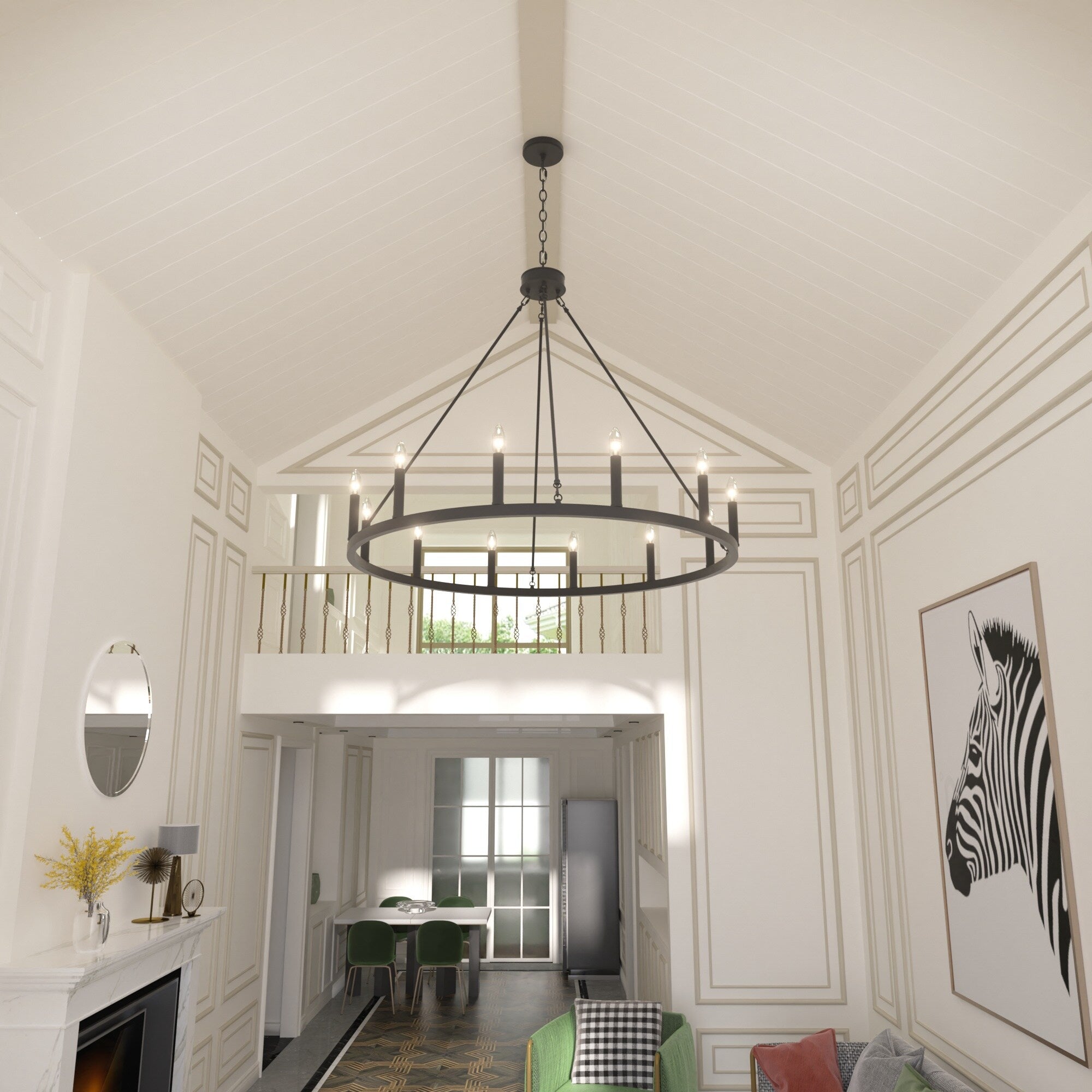 Acroma 12-light Farmhouse 40In Wagon Wheel Chandelier with UL - 40'' D x 138'' H