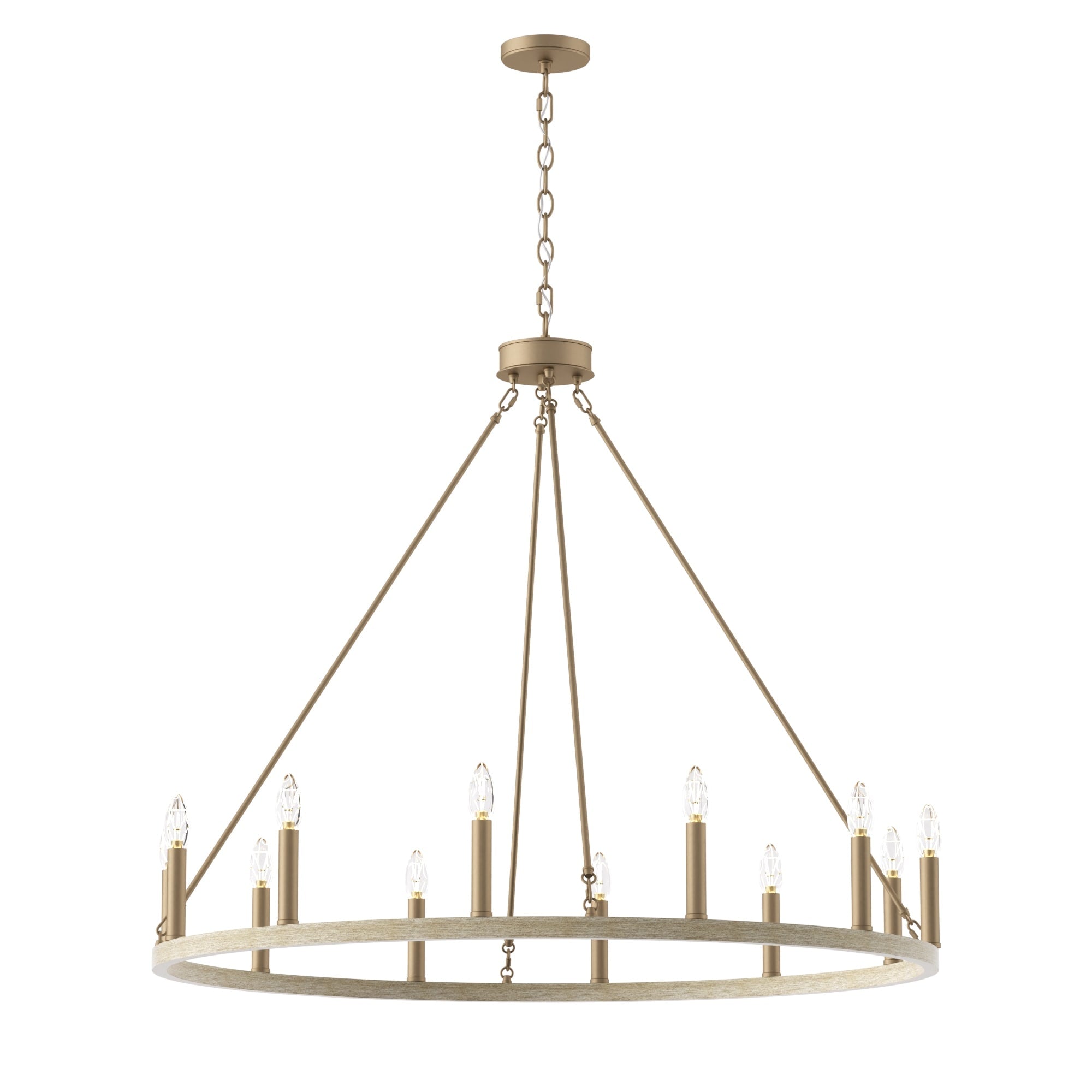 Acroma 12-light Farmhouse 40In Wagon Wheel Chandelier with UL - 40'' D x 138'' H