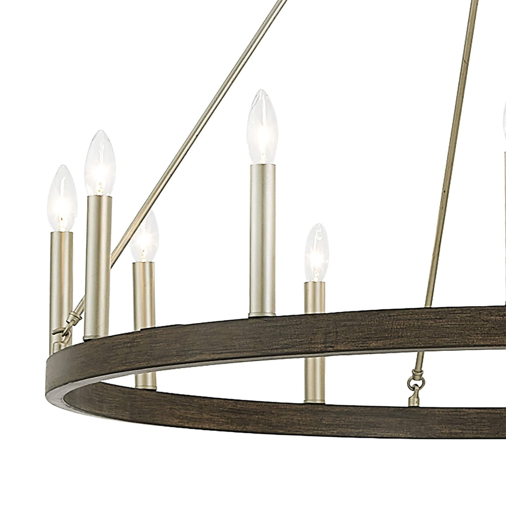 Acroma 12-light Farmhouse 40In Wagon Wheel Chandelier with UL - 40'' D x 138'' H