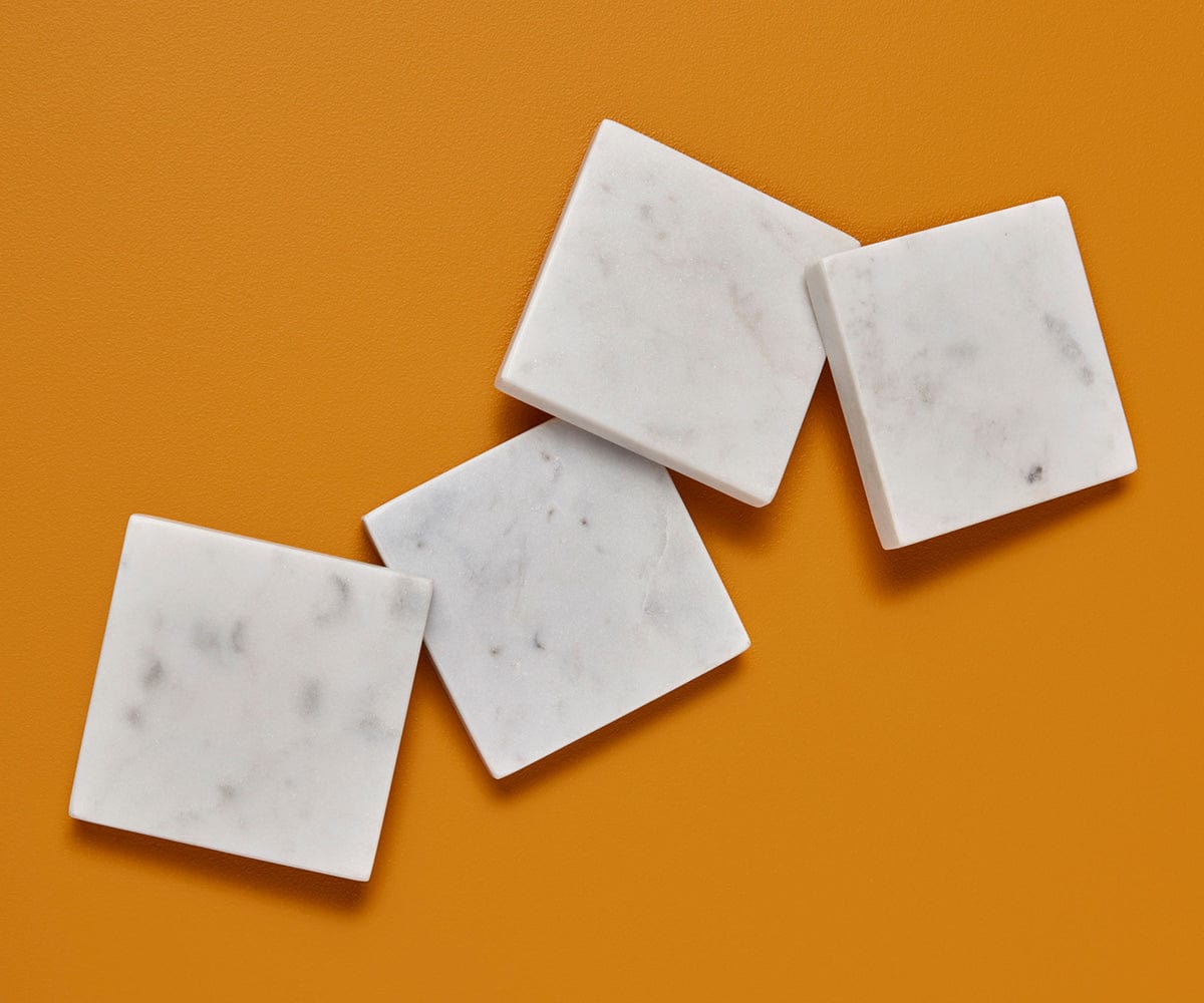 Adia Square Marble Coasters - 4 Piece