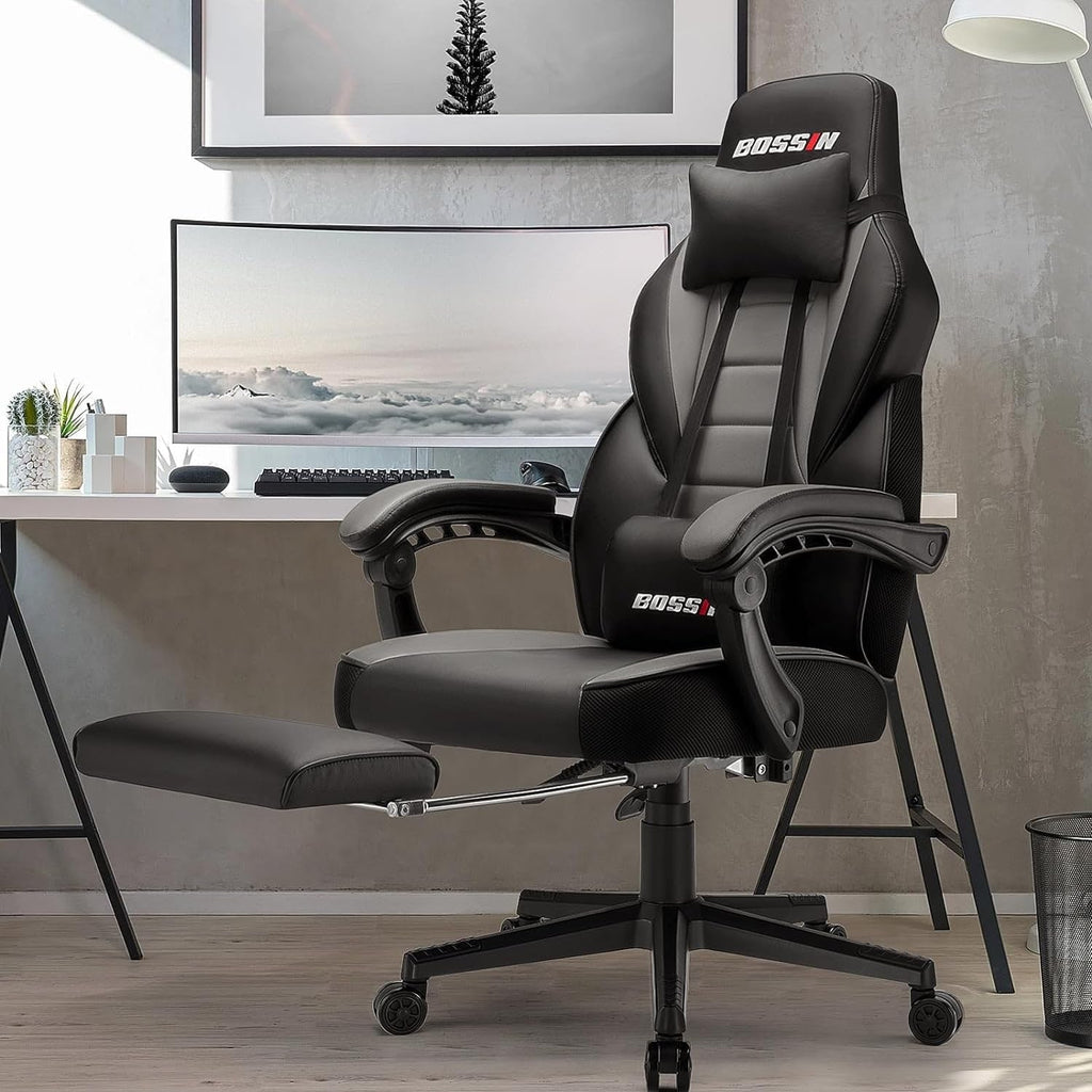 BOSSIN Racing Style Gaming Chair,300 lbs Big and Tall gamer chair High Back Computer Chair