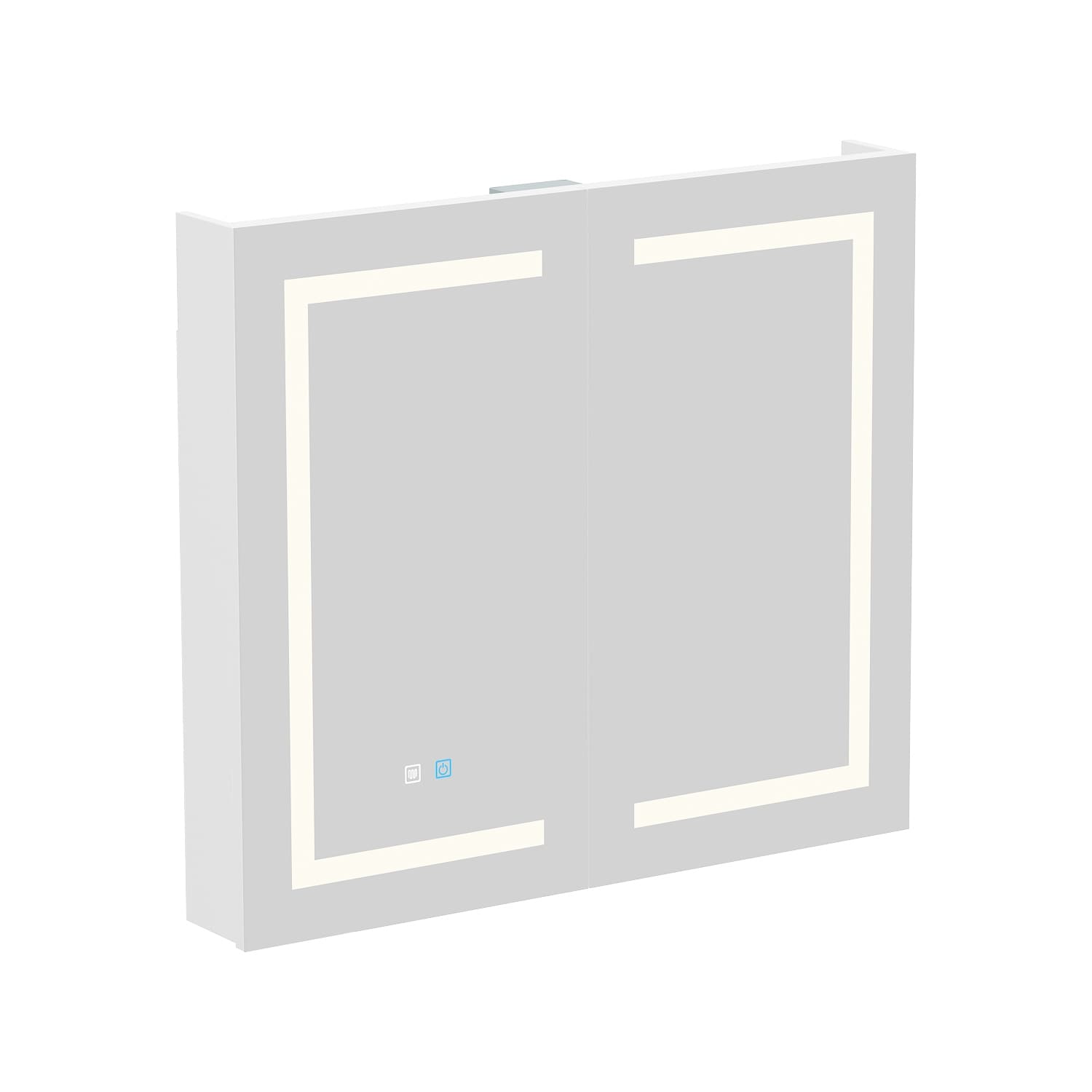 Bathroom Medicine Cabinet LED Mirror Anti-Fog 6000K Wall Cabinet White