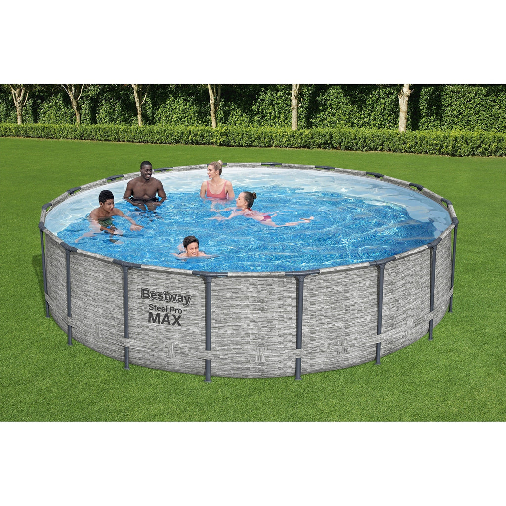 Bestway Steel Pro MAX Round Above Ground Swimming Pool with Pump & Cover
