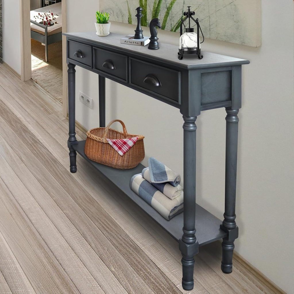 Burlington Wood 3-drawer Console Hallway Table