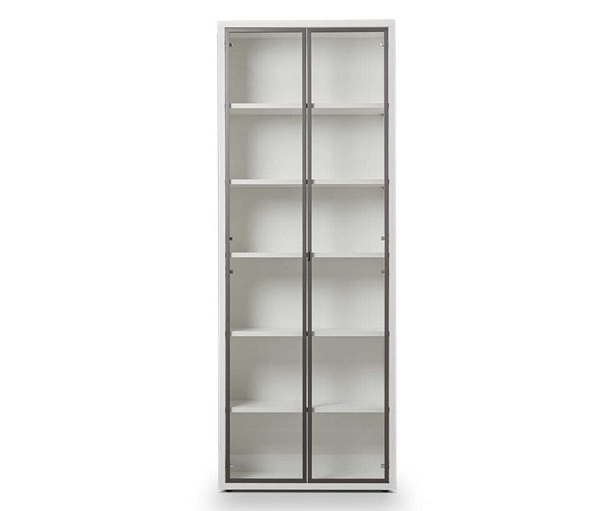 Gammel High Bookcase with Glass Doors - White