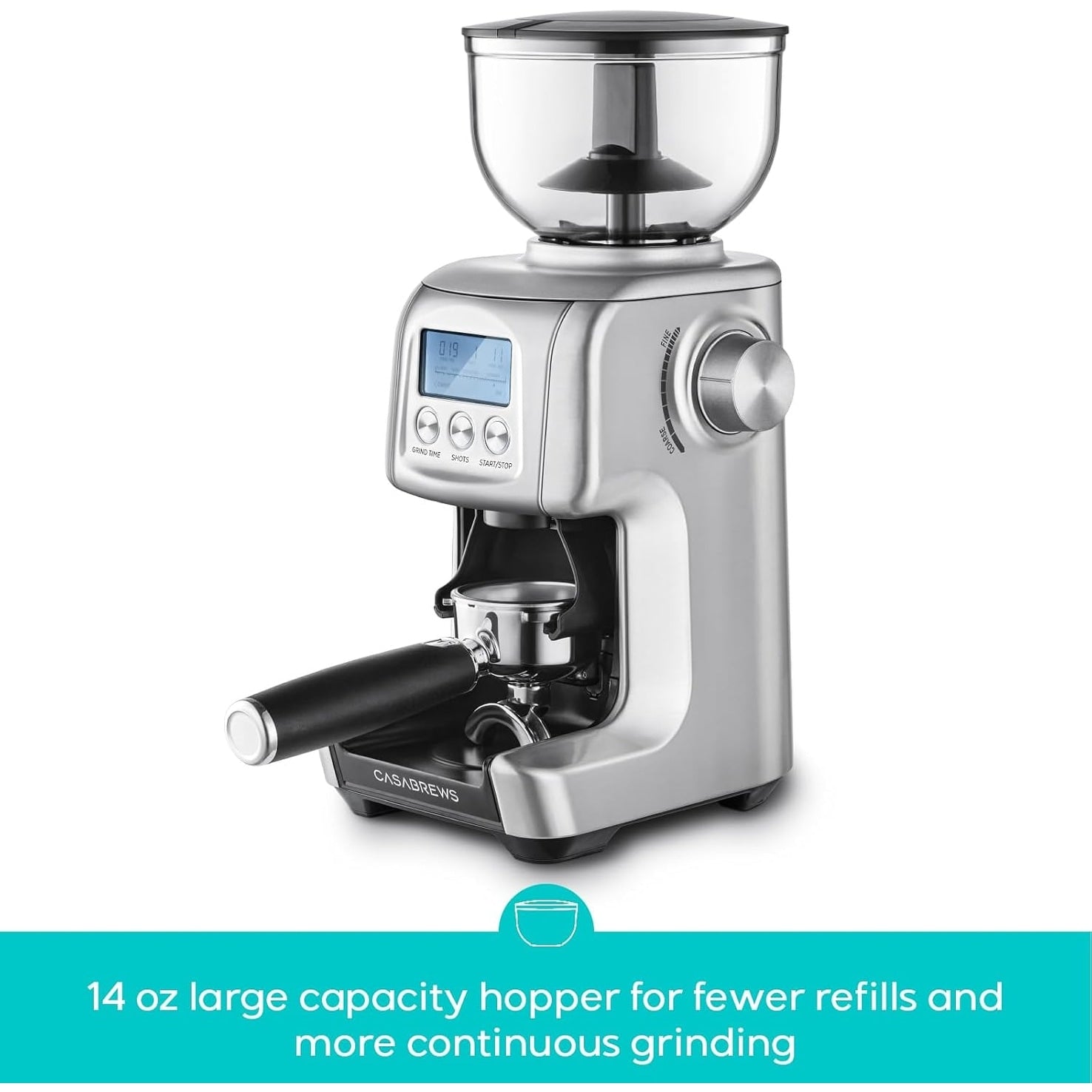 CASABREWS Tornado Electric Coffee Grinder Conical Burr Silver - N/A