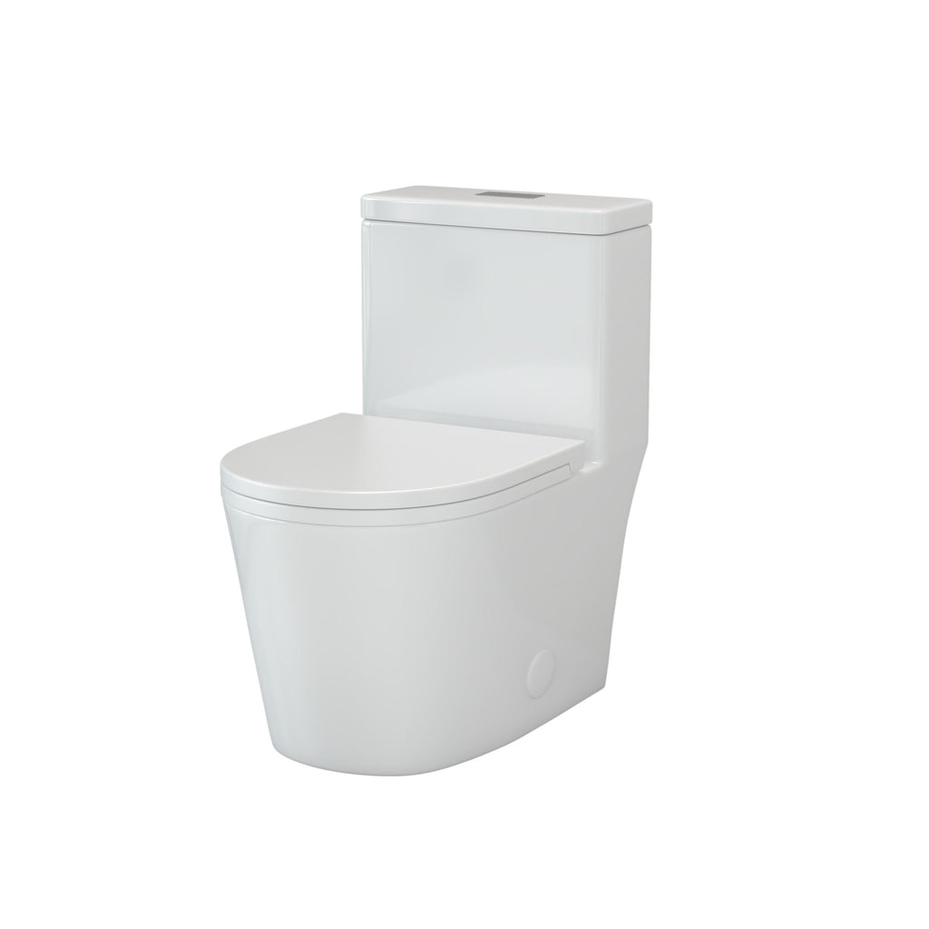 CB HOME 24'' Small Compact One Piece Toilet, Dual Flush Modern Siphon Short Toilet with Soft Closing Seat,16.5''Comfort Height