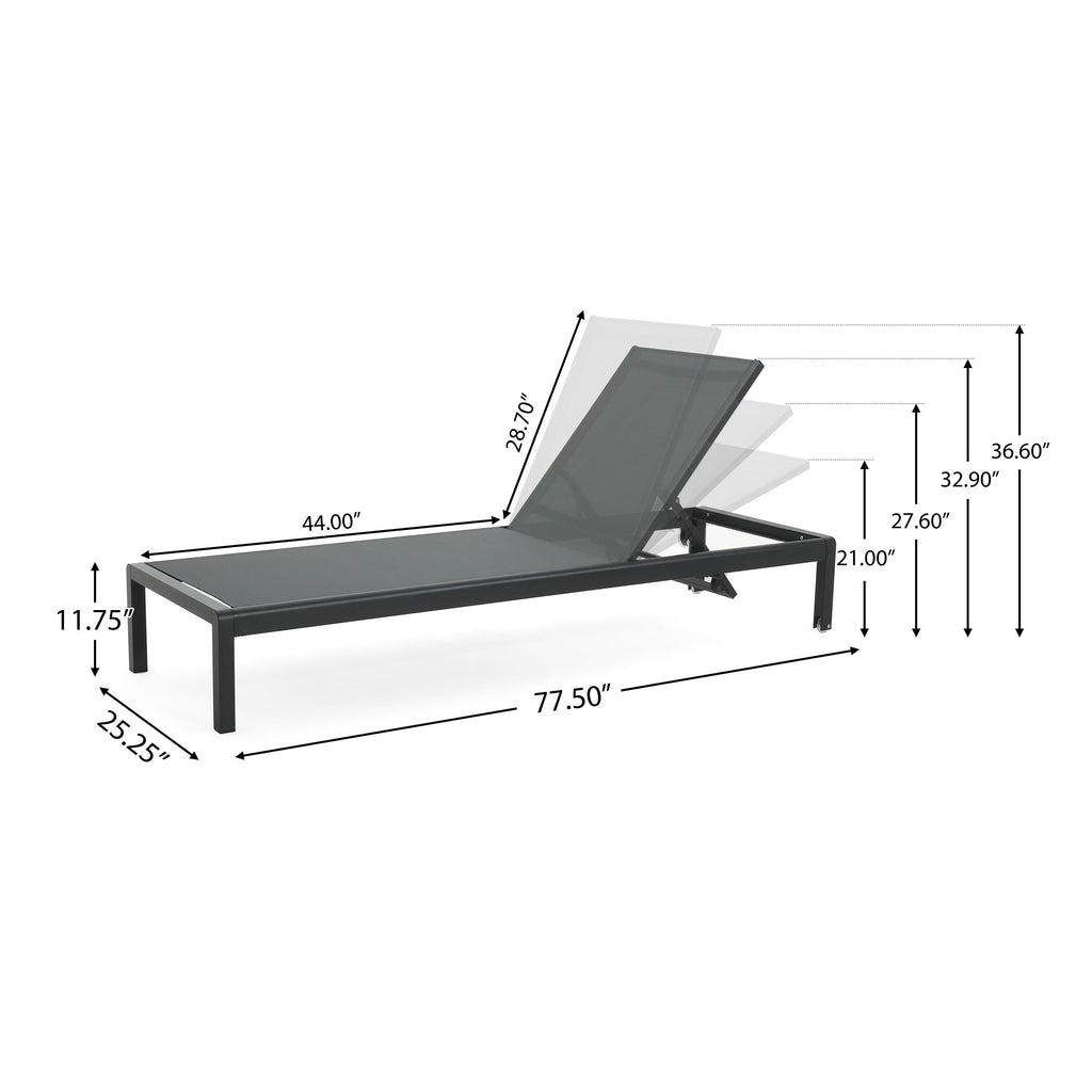 Cape Coral Outdoor Aluminum Chaise Lounge (Set of 2) by Christopher Knight Home - 77.56 D x 25.20 W x 11.80 H