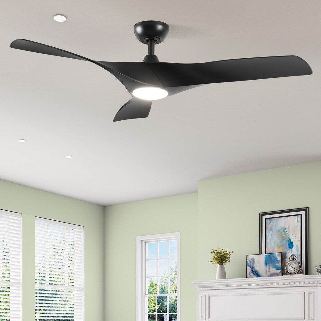 Ceiling Fan Light, 52 Ceiling Fan w/ Remote, LED Dimmable Tri-Color Temperature