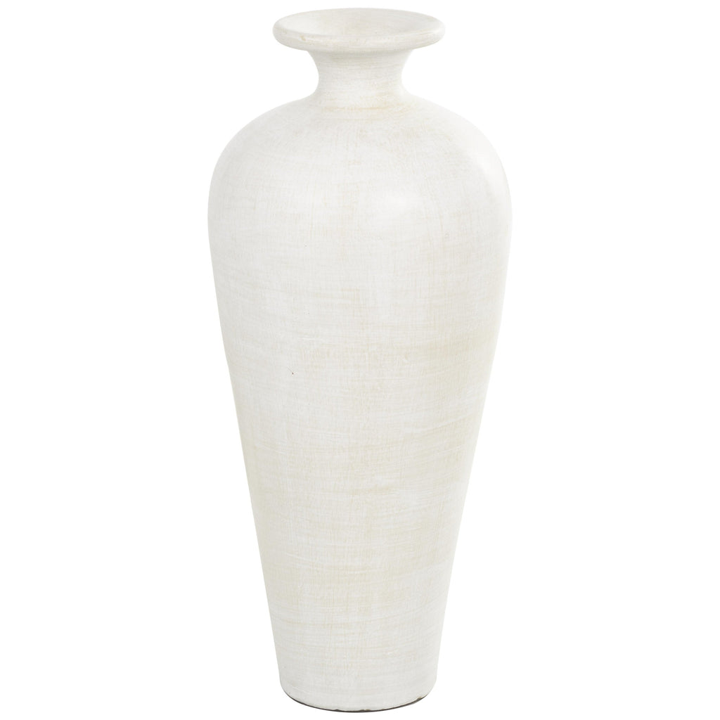 Ceramic Tall Amphora Floor Decorative Vase - White - Roche River Decor