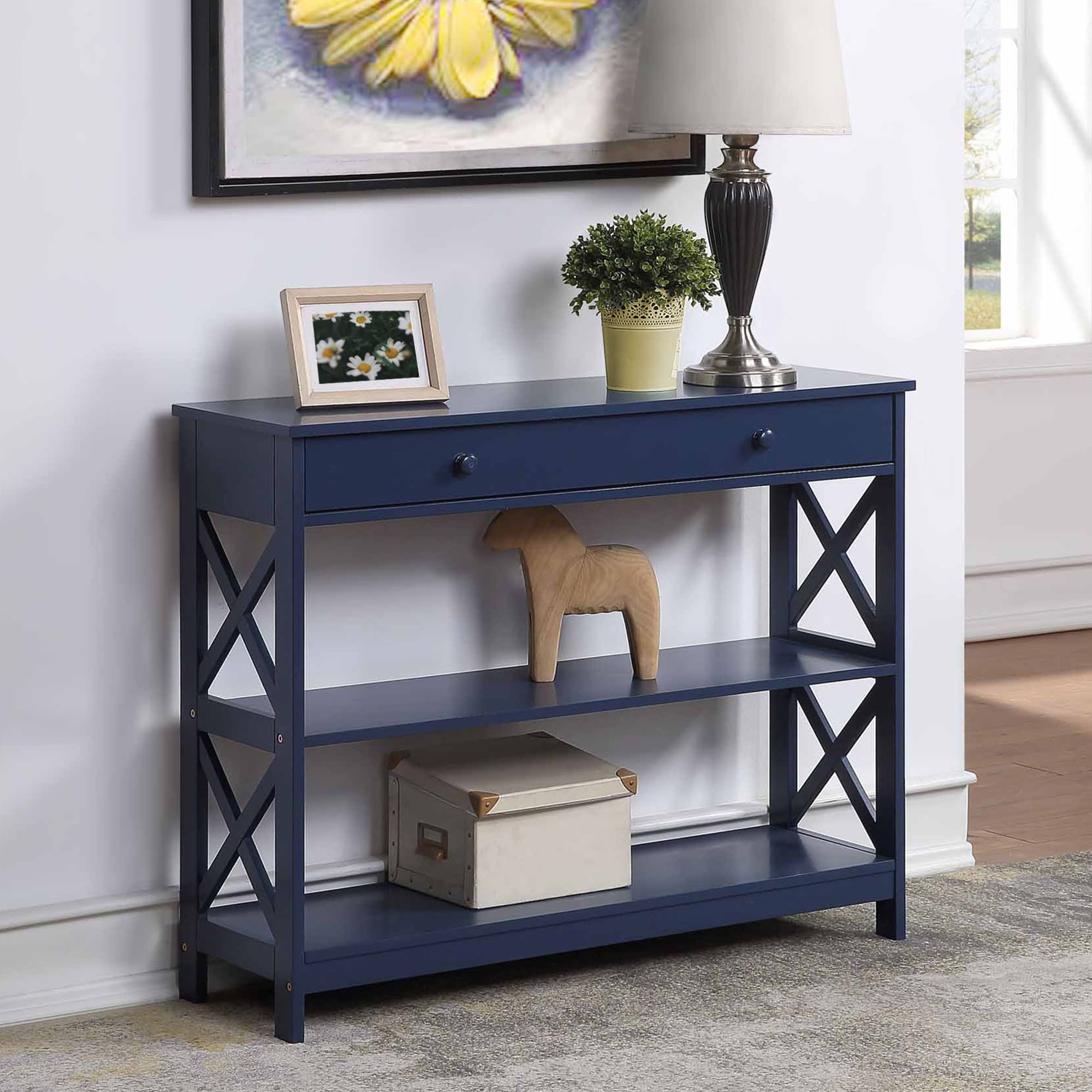 Convenience Concepts Oxford 1 Drawer Console Table with Shelves
