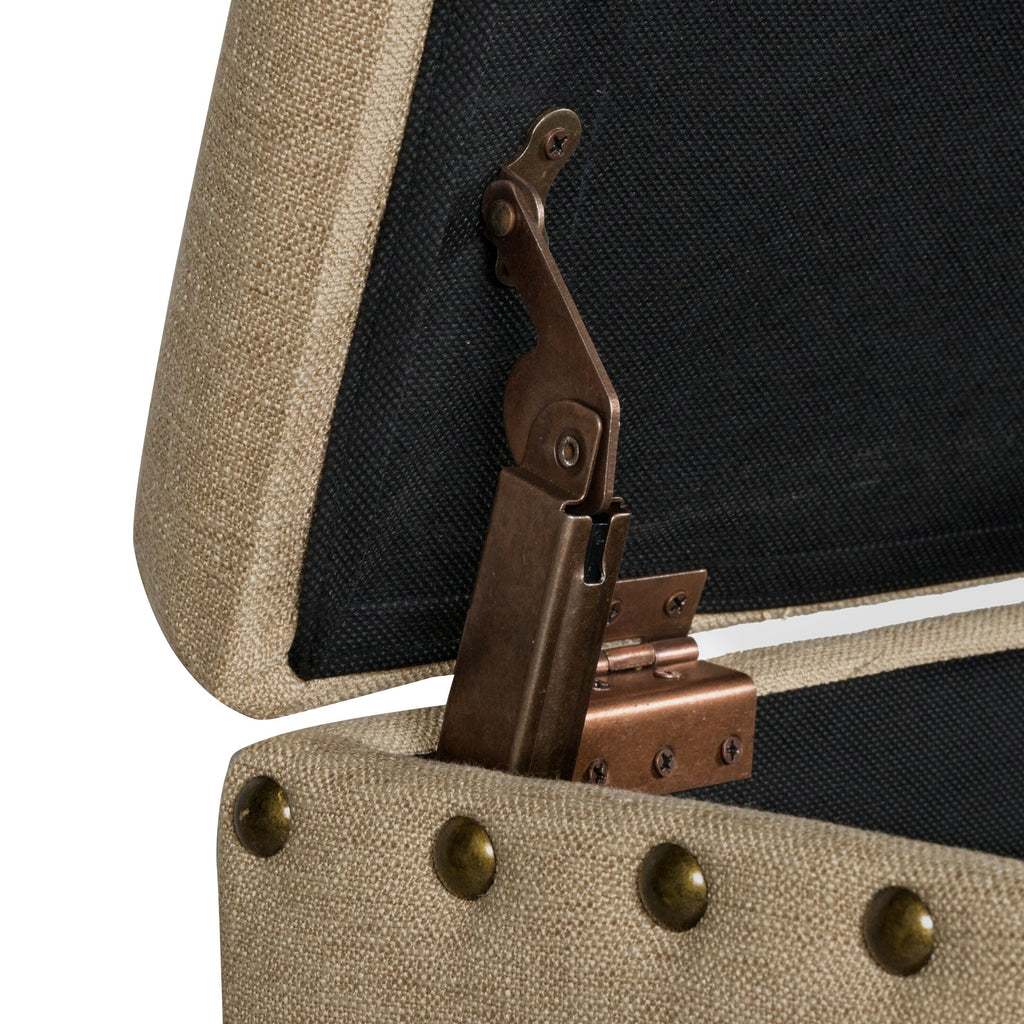 Copper Grove Muscari Upholstered Storage Bench with Nailhead Trim