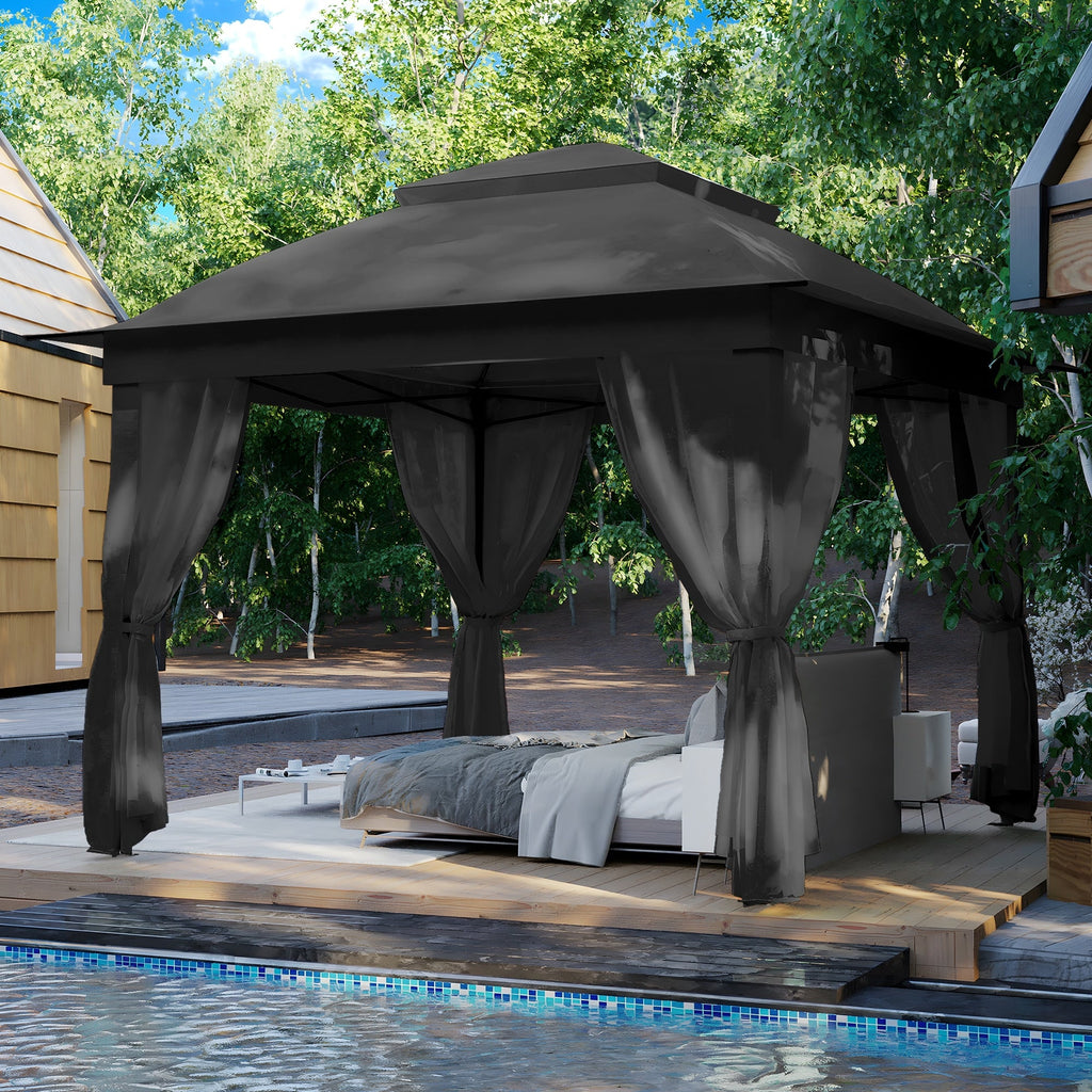 Cozywor 11 ft. x 11 ft. Pop-Up Steel Gazebo with Mosquito Netting