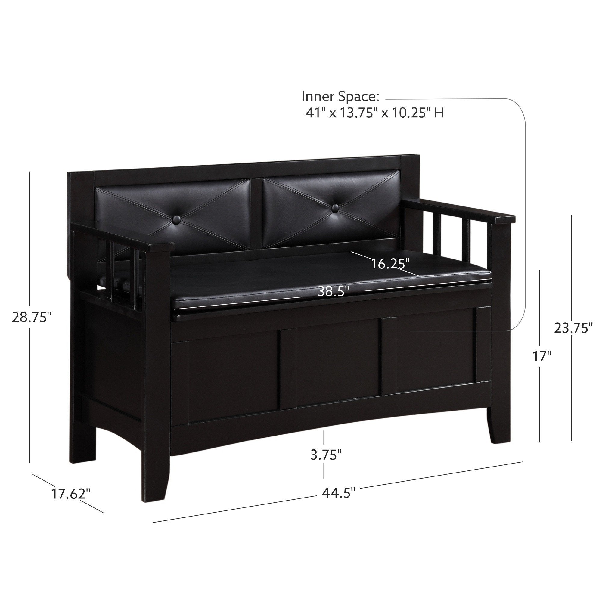 Dahlia Wood Flip Top Storage Entryway Bench