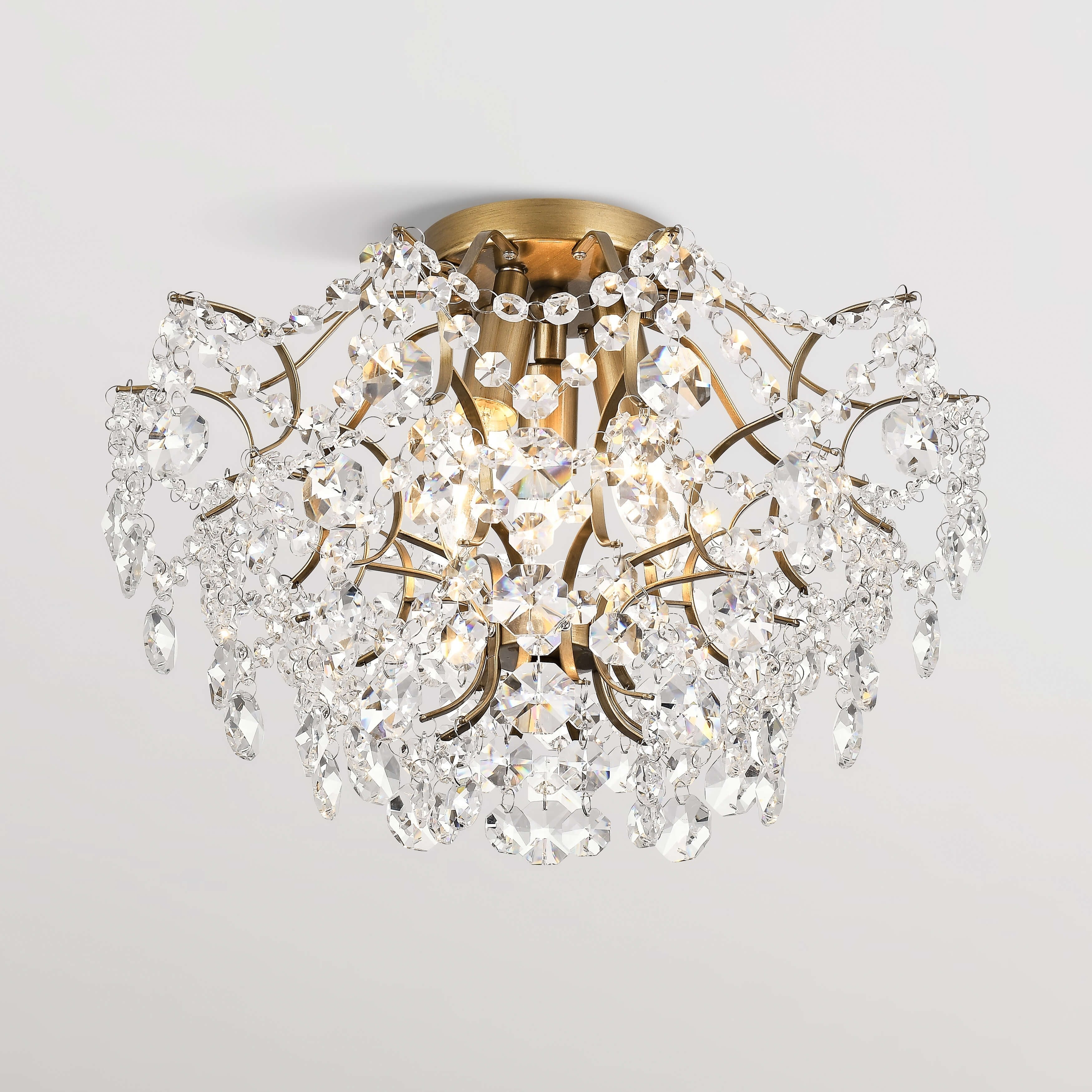 Dalia Elegant Indoor 3-light Crystal Flush Mount