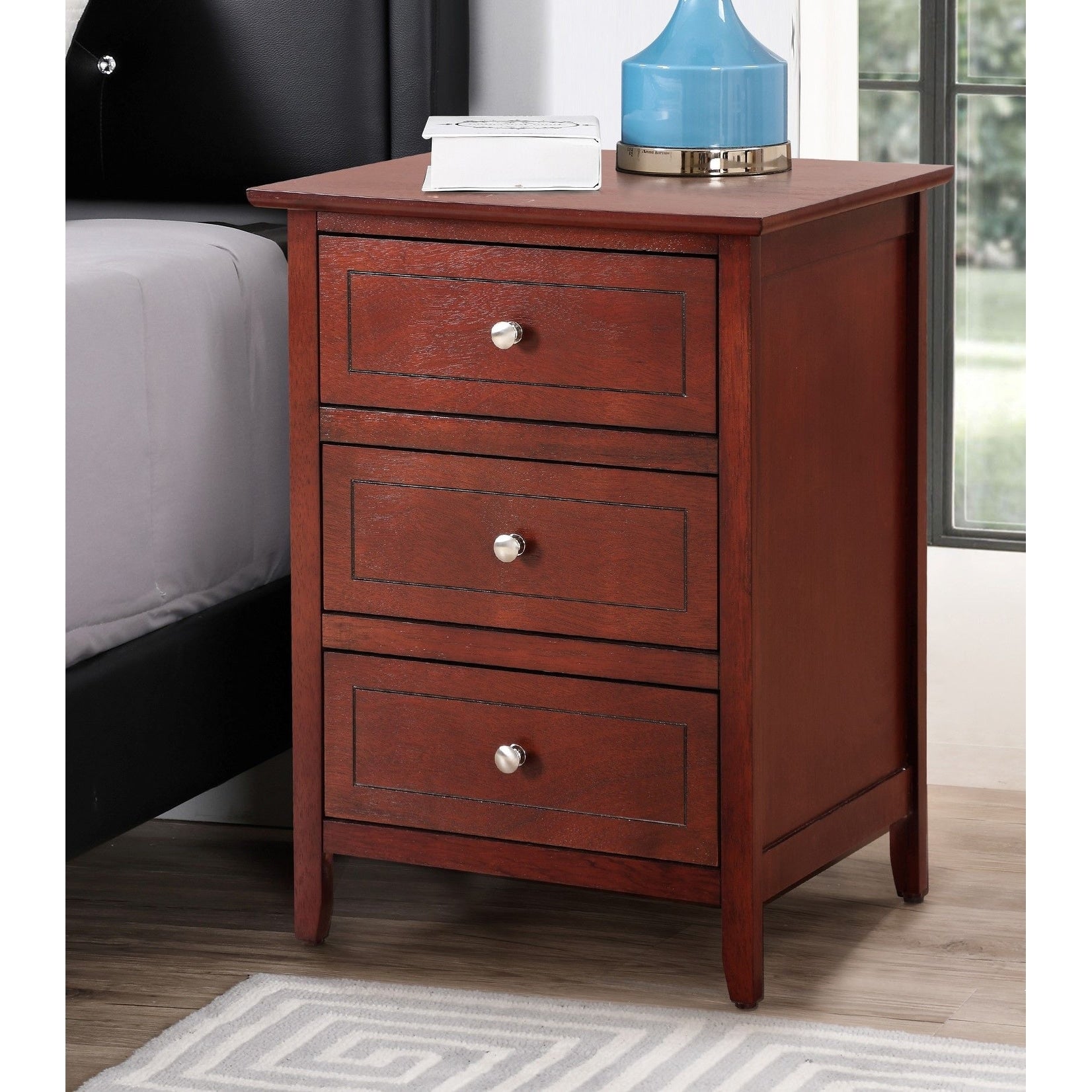 Daniel 3-drawer Transitional Wooden Nightstand
