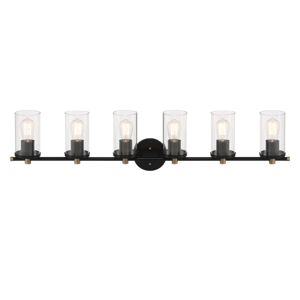 Decatur 6-light Modern Farmhouse Black/ Gold Bathroom Vanity Light with UL Certified