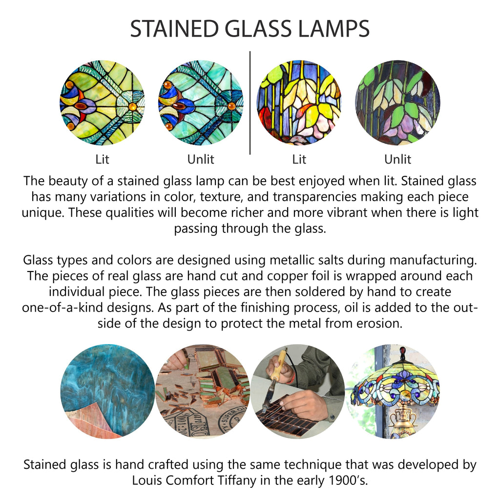 Della River of Goods Oil-Rubbed Bronze and Stained Glass 52-Inch 3-Light Remote-Controlled Ceiling Fan