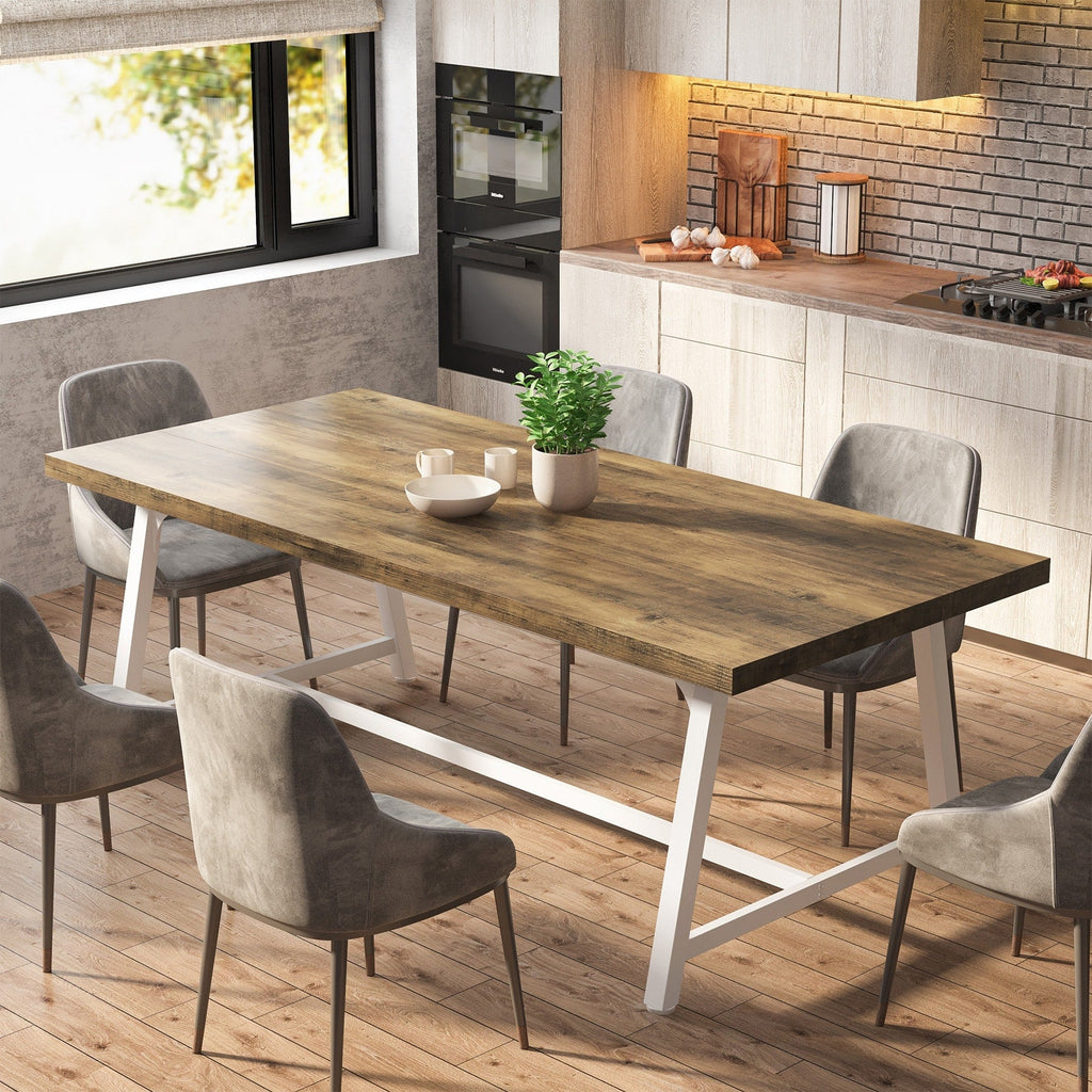 Dining Table for 8 People, 70.87-inch Rectangular Wood Kitchen Table