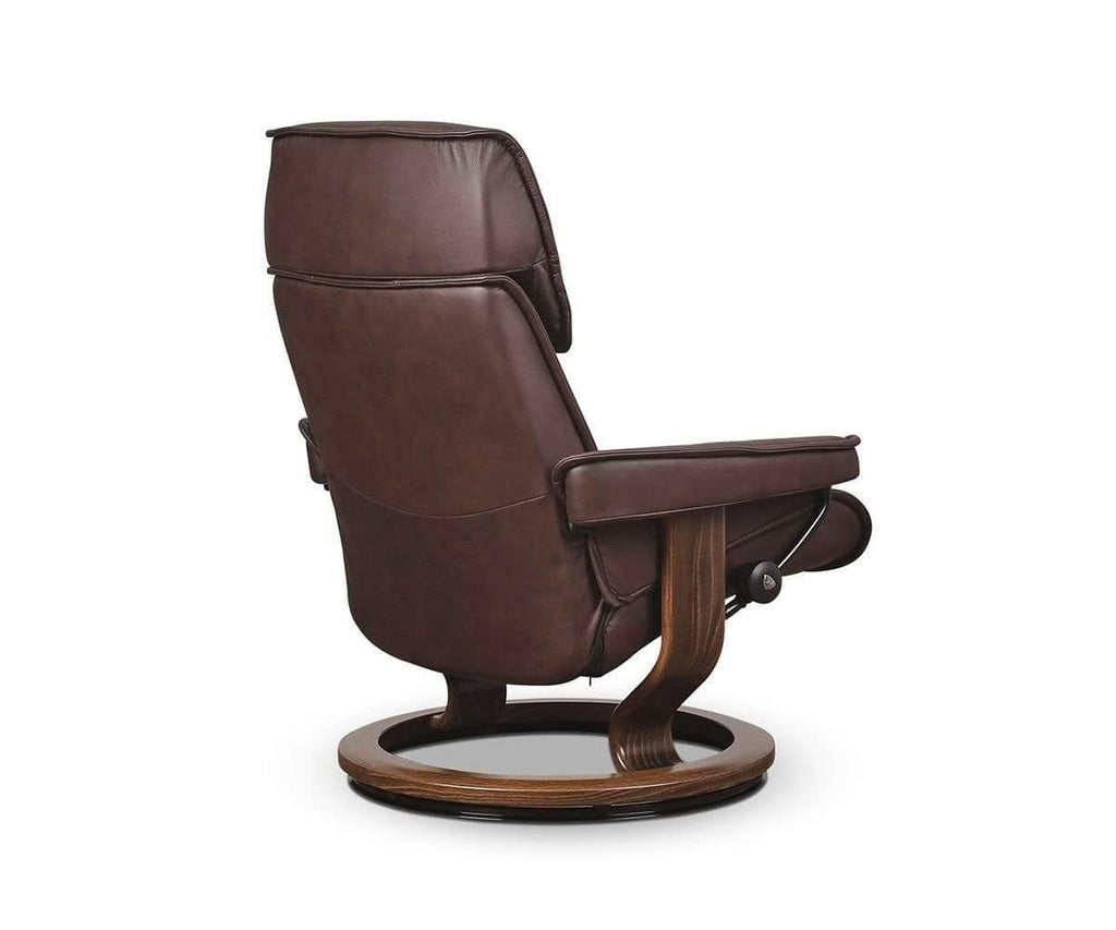 Stressless® Admiral Recliner & Ottoman - Chocolate