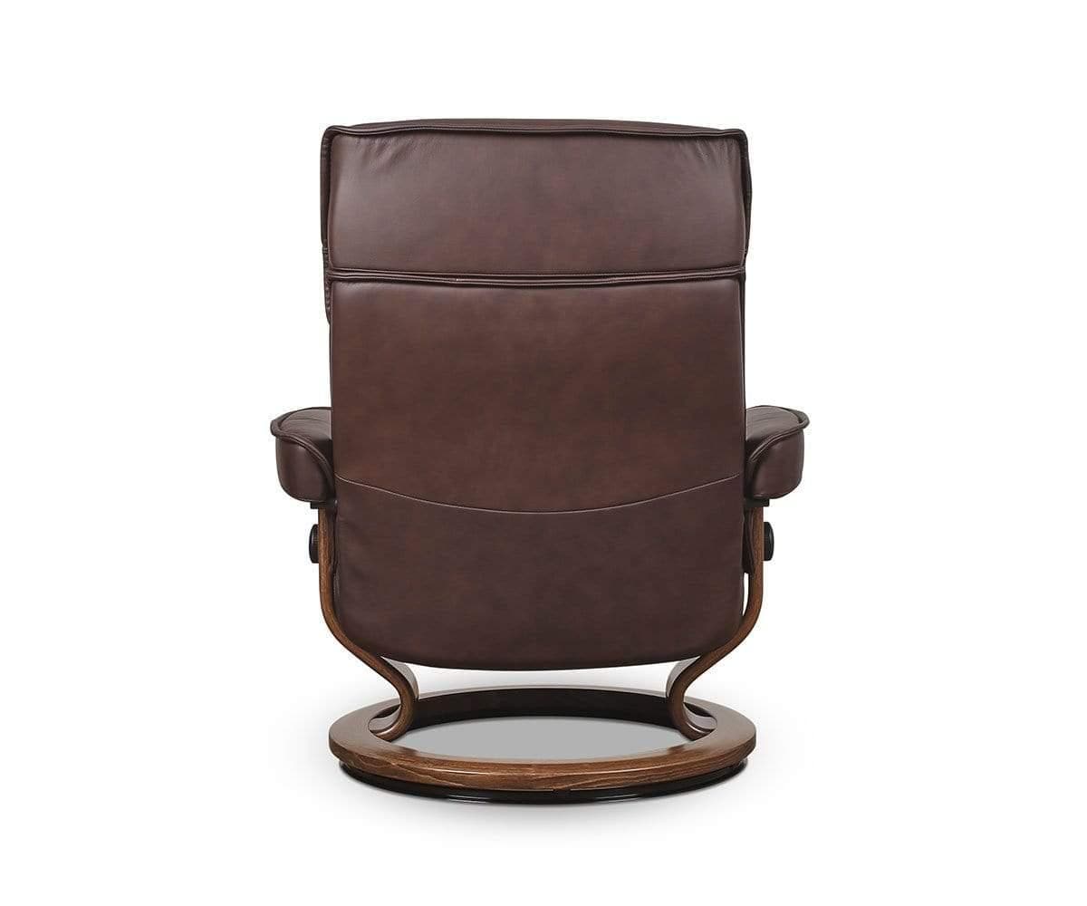 Stressless® Admiral Recliner & Ottoman - Chocolate