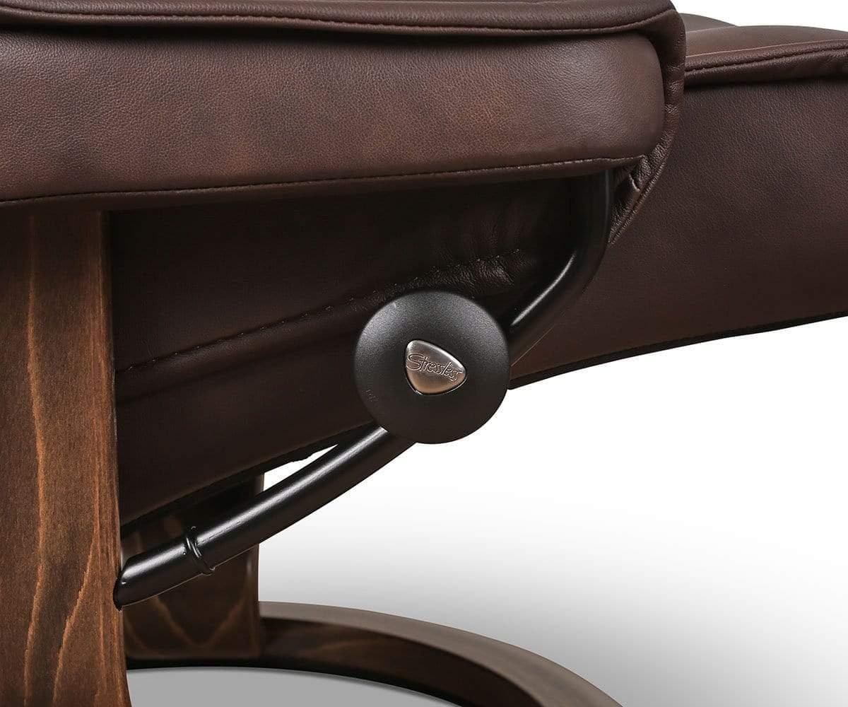 Stressless® Admiral Recliner & Ottoman - Chocolate