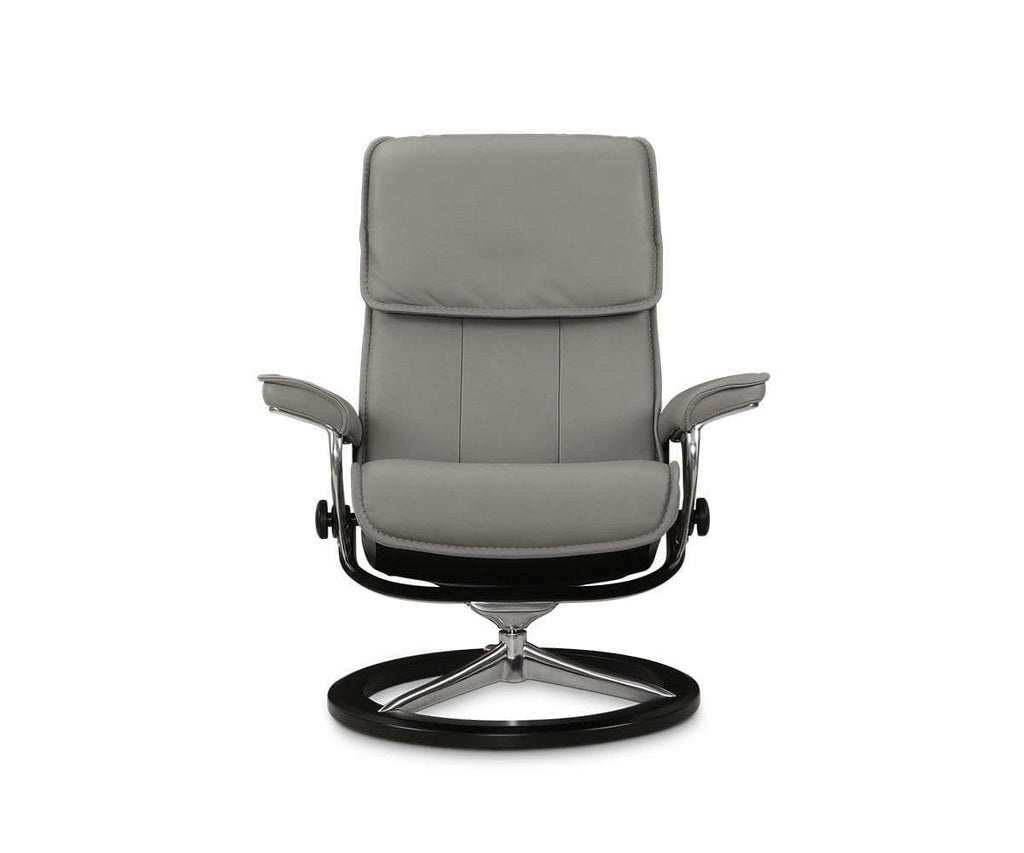 Stressless® Admiral Recliner & Ottoman - Silver Grey
