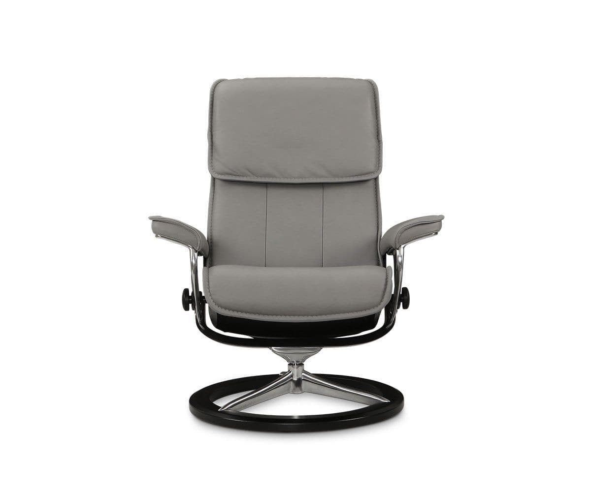 Stressless® Admiral Recliner & Ottoman - Silver Grey