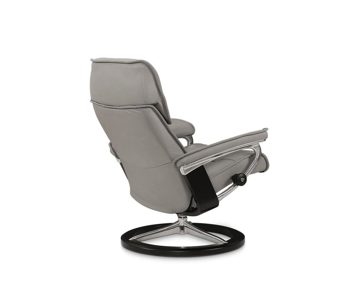 Stressless® Admiral Recliner & Ottoman - Silver Grey