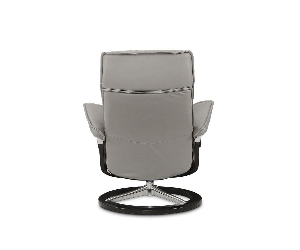 Stressless® Admiral Recliner & Ottoman - Silver Grey