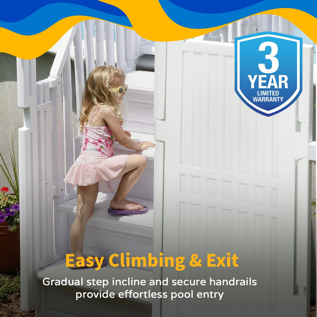 Easy Pool Step Entry System w/ Gate - 32.5 in. W x 82.5 in. D x 81 in. H