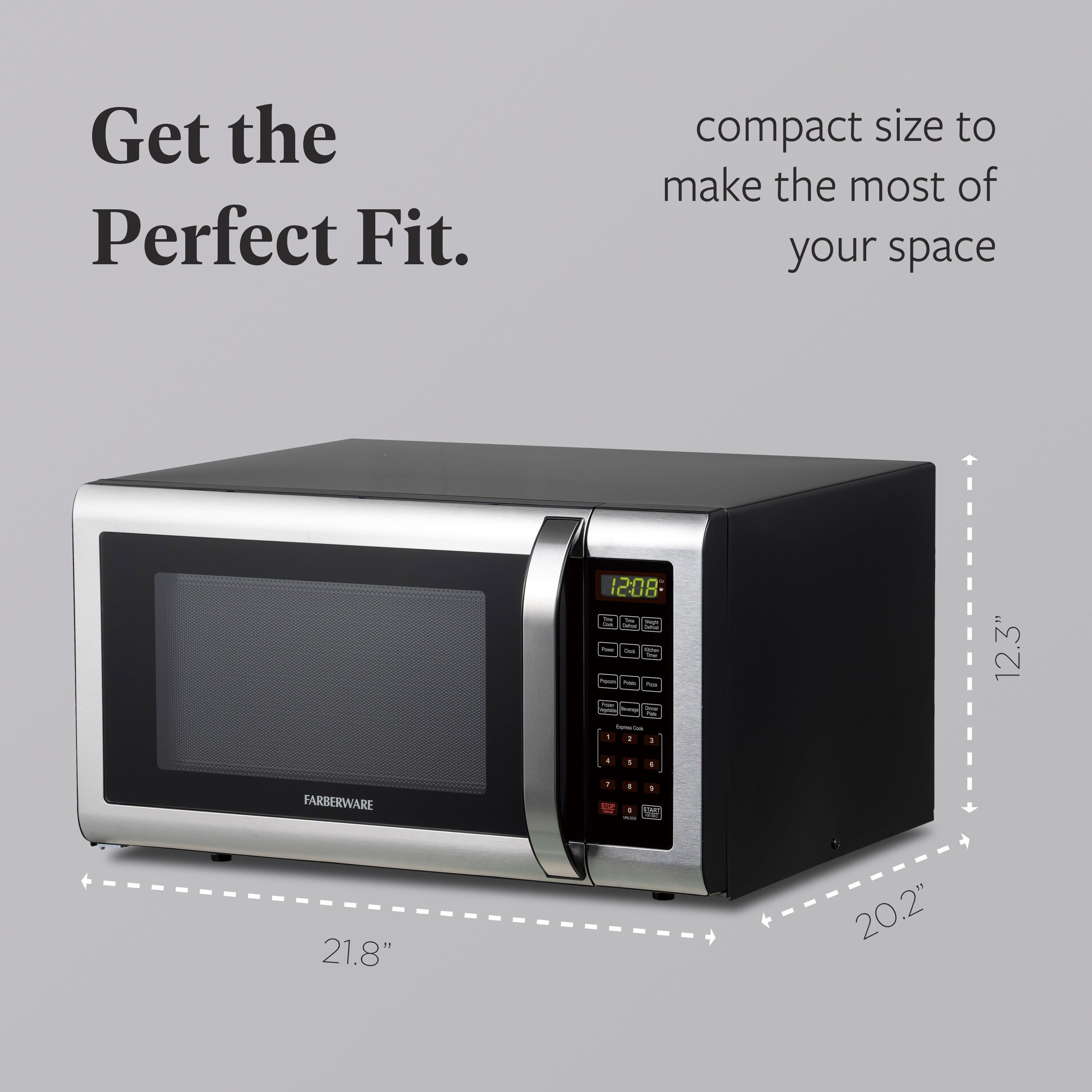 Farberware 1.6 Cu. Ft. Microwave Oven, Brushed Stainless Steel