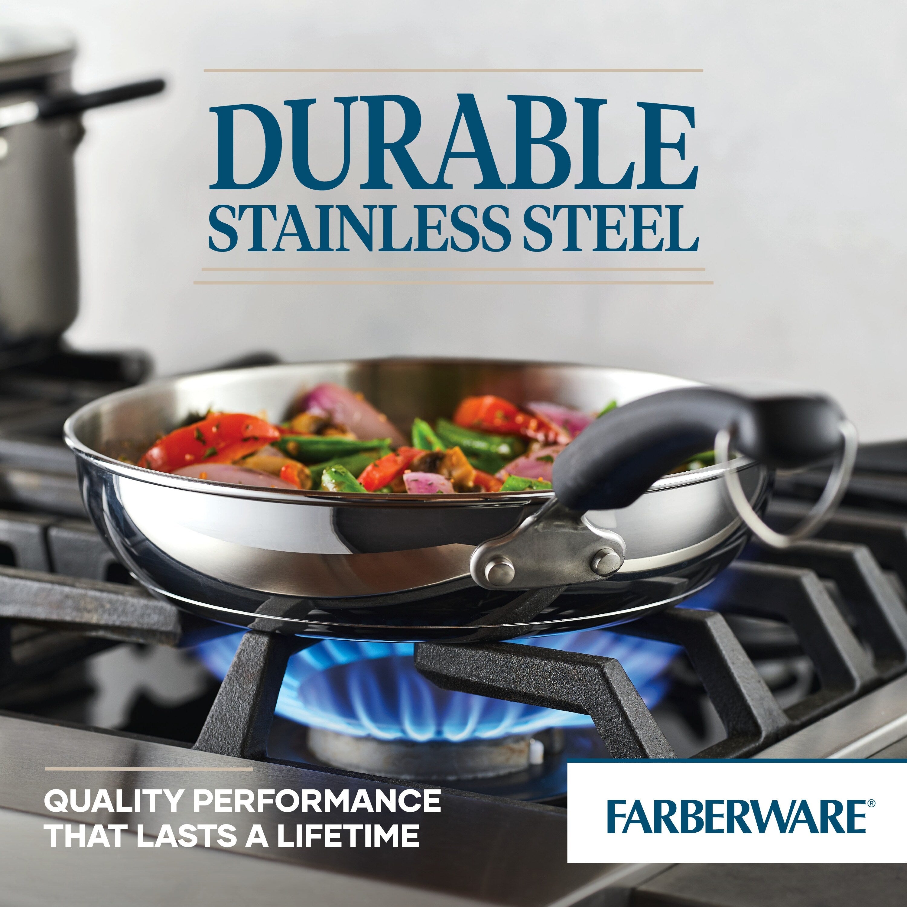 Farberware Brilliance Stainless Steel Cookware Set, 10 Piece